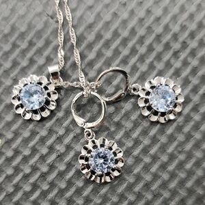 Elegant Silver and Blue Jewelry Set